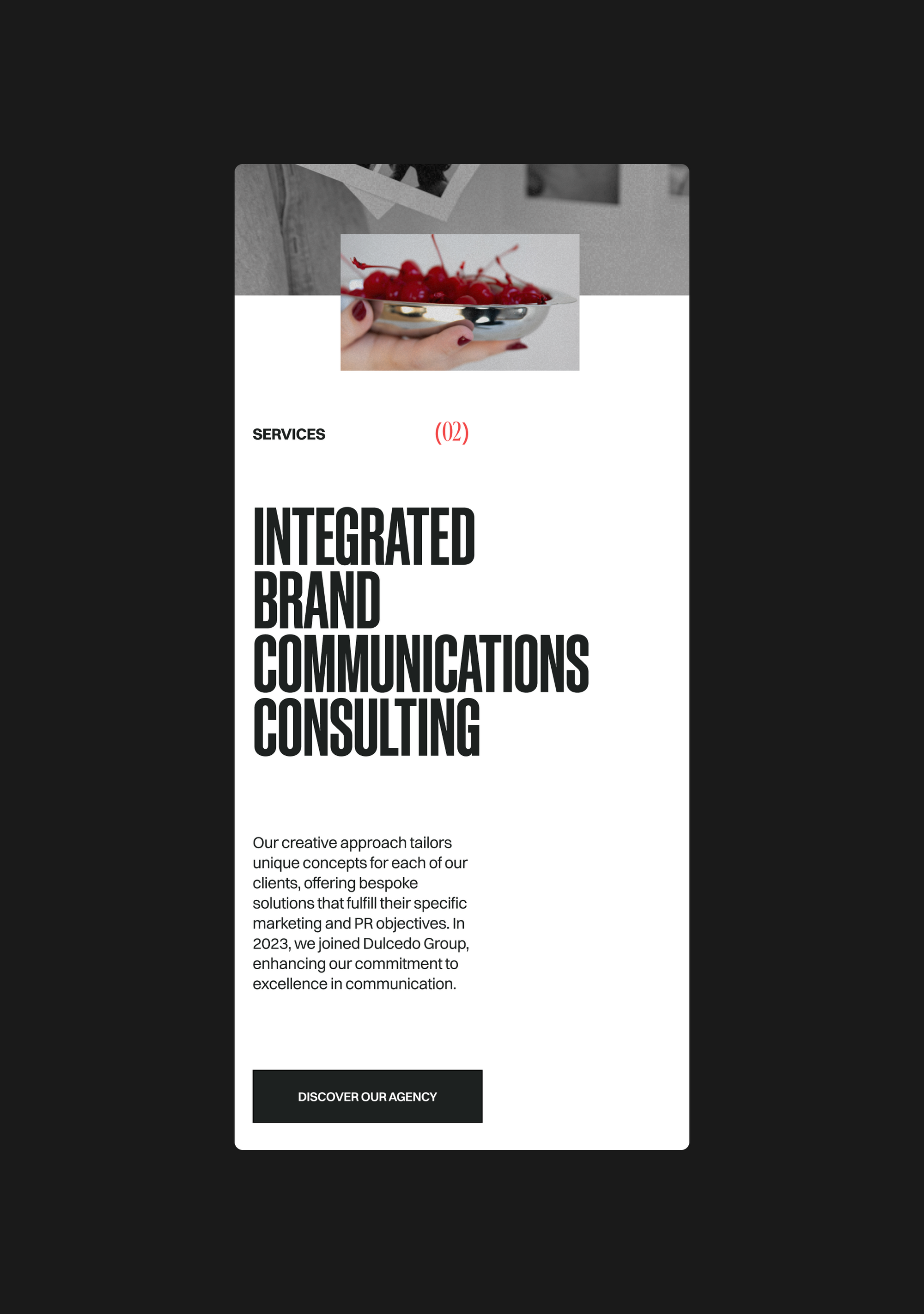 Page d'accueil mobile